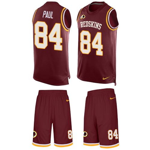 Nike Redskins #84 Niles Paul Burgundy Red Team Color Men's Stitched NFL Limited Tank Top Suit Jersey - Click Image to Close